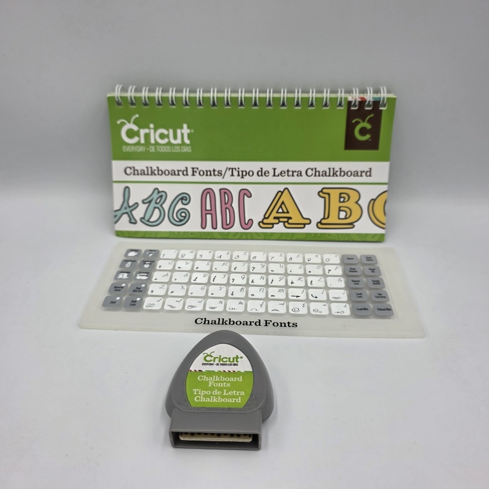 Cricut‎ Everyday Chalkboard Fonts Cartridge & Keypad Overlay & Handbook Manual
